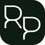 Pittogramma verde scuro con lettere RP di Reloi Pharma