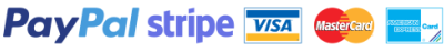 icone di PayPal, Stripe, Visa, Mastercard e American Express